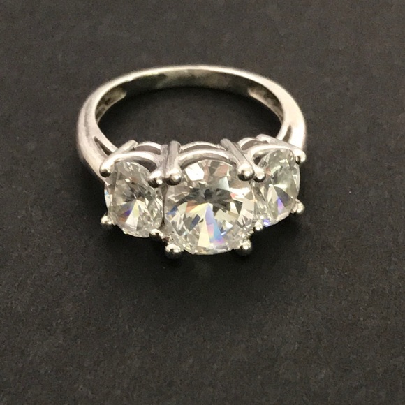 Jewelry - Sterling Silver Cocktail Ring w/Large CZ Stone